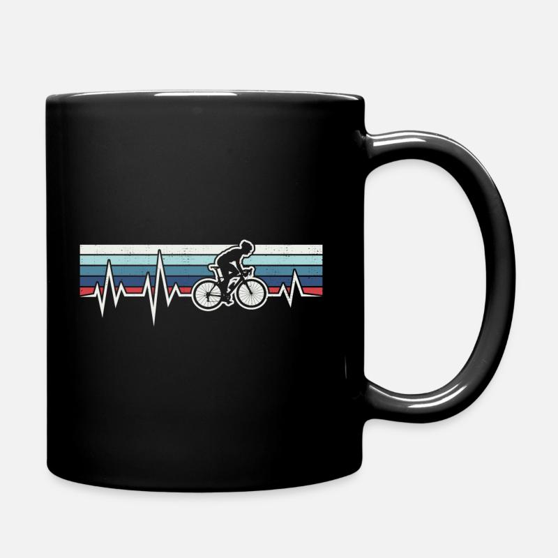 RADRENNFAHRER HERZSCHLAG RADFAHREN RETRO RENNRAD - Tasse einfarbig - Schwarz