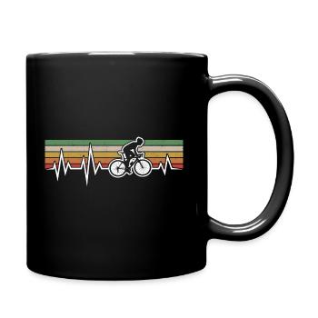 RADRENNFAHRER HERZSCHLAG RADFAHREN RETRO RENNRAD - Tasse einfarbig - Schwarz - Rechts