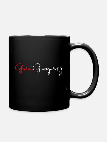Gassigänger - Einzeilig - Tasse einfarbig - Schwarz
