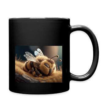 Cute animals doing hibernation – bee - Full Colour Mug - black - Right