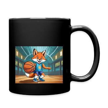 mignon petit renard démon vie quotidienne - basket-ball - Mug uni - noir - Droite