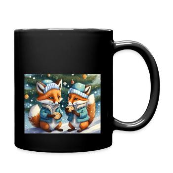 Mignon petit renard démon vie quotidienne - biscuits - Mug uni - noir - Droite