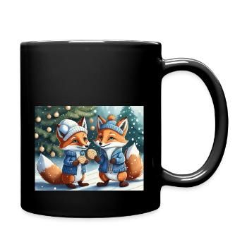 Mignon petit renard démon vie quotidienne - biscuits - Mug uni - noir - Droite