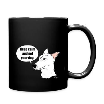 Weisser Schweizer Schäferhund - Tasse einfarbig - Schwarz - Rechts