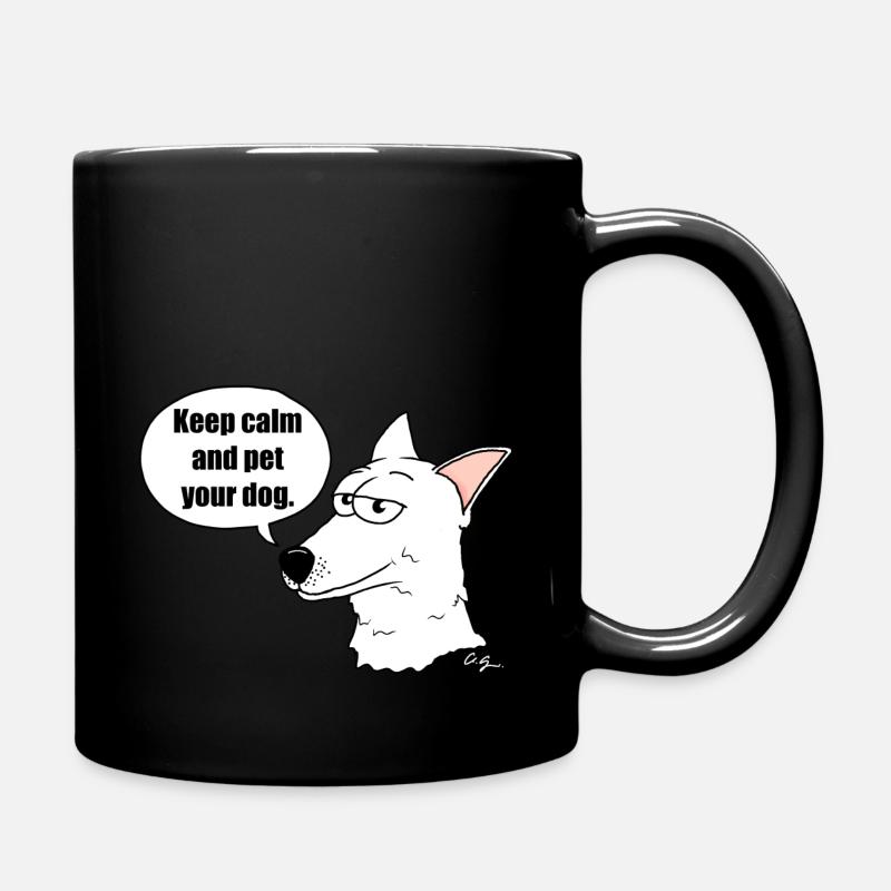 Weisser Schweizer Schäferhund - Tasse einfarbig - Schwarz
