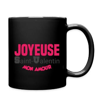 Organisches und elegantes Valentinstags-T-Shirt - Tasse einfarbig - Schwarz - Rechts