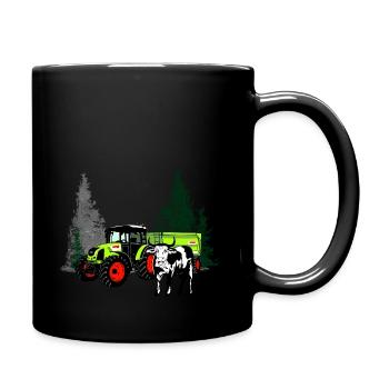 Traktor - Schlepper - Landwirt - Bauer - Tasse einfarbig - Schwarz - Rechts