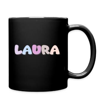 Name - Laura - Tasse einfarbig - Schwarz - Rechts