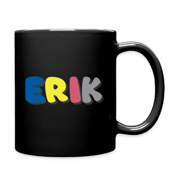 Name - Erik - Tasse einfarbig - Schwarz - Rechts
