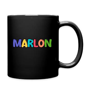 Name - Marlon - Tasse einfarbig - Schwarz - Rechts