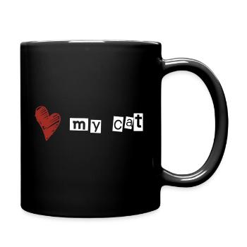 Love my cat - Full Colour Mug - black - Right