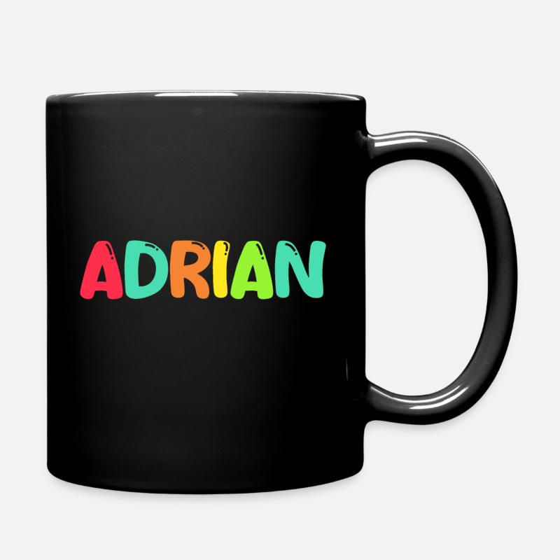 Name - Adrian - Tasse einfarbig - Schwarz