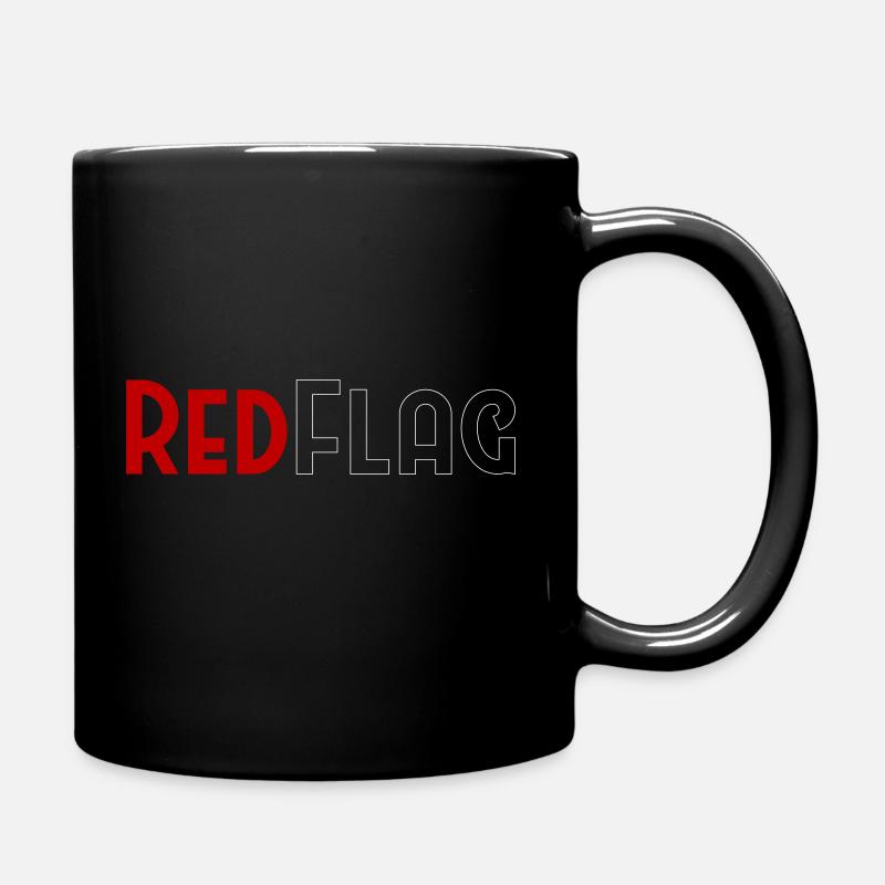 Red Flag - Bo Graphic - Full Colour Mug - black