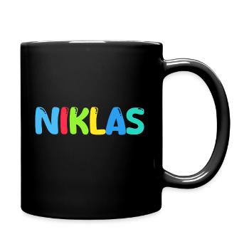 Name - Niklas - Tasse einfarbig - Schwarz - Rechts