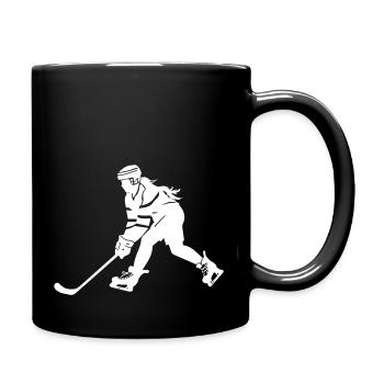 Ice Hockey Player Silhouette - Full Colour Mug - black - Right