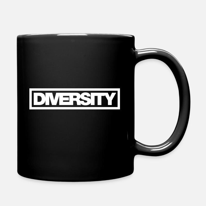 Diversité typographique Contour 1C - Mug uni - noir