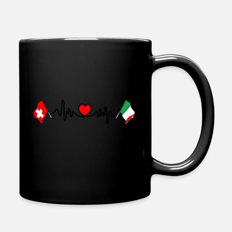 Cardio cardiaque Drapeau Suisse et drapeau Neuchâte - Mug uni - noir