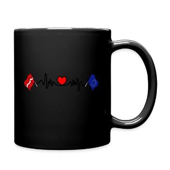 Cardio cardiaque avec drapeau Lettonie, Europe - Mug uni - noir - Droite