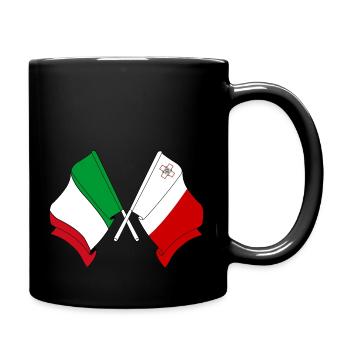Flag of Italy, Malta - Full Colour Mug - black - Right