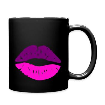 Lèvres Embrasser - Mug uni - noir - Droite
