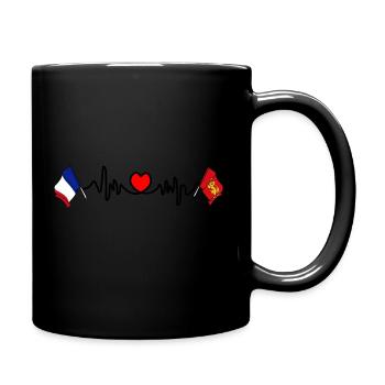 Cardio heart Flag France, Aquitaine - Full Colour Mug - black - Right