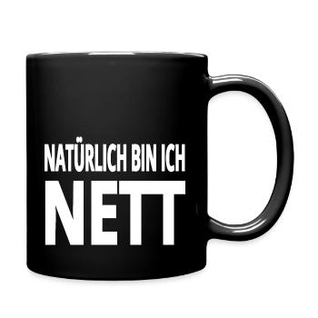 Nett - Tasse einfarbig - Schwarz - Rechts
