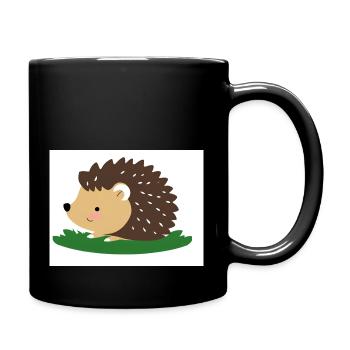 Igel - Tasse einfarbig - Schwarz - Rechts