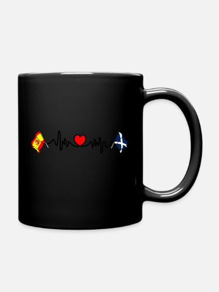Cardio cardiaque Drapeau Espagne, île de Tenerife - Mug uni - noir