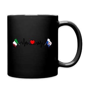 Cardio cardiaque Drapeau Italie et drapeau région Vallée d’Aoste - Mug uni - noir - Droite