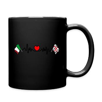 Cardio heart with Flag Italy, region Sardinia - Full Colour Mug - black - Right