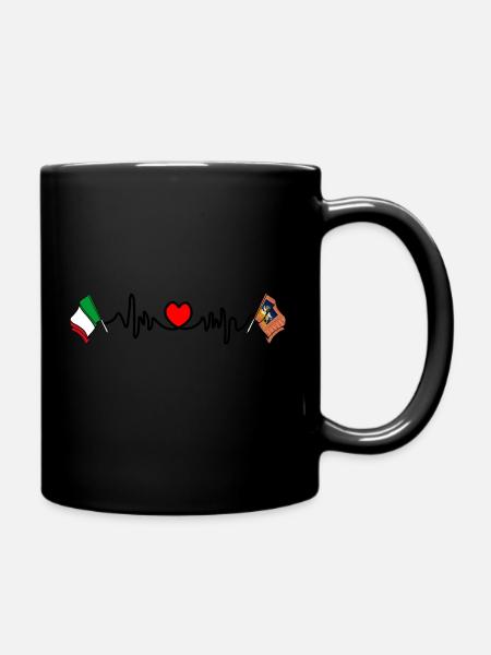 Cardio Herz Flagge Italien Region Venetien - Tasse einfarbig - Schwarz