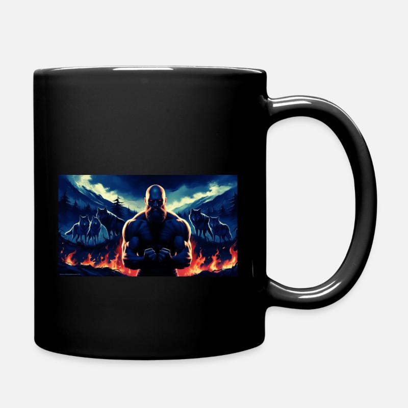 Urzeitlicher Krieger - Tasse einfarbig - Schwarz