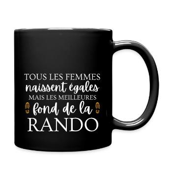 Frau und Wanderer / Humorvolle Wanderin - Tasse einfarbig - Schwarz - Rechts
