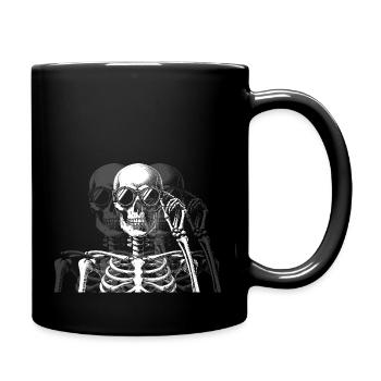 squelette portant des lunettes noires - Mug uni - noir - Droite