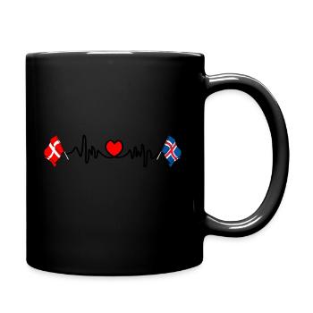 Cardio cardio Drapeau Danemark drapeau Islande - Mug uni - noir - Droite