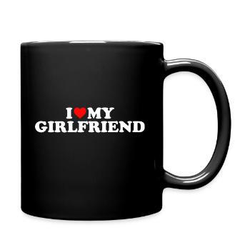 I LOVE MY GIRLFRIEND Valentinstag Geschenk Liebe - Tasse einfarbig - Schwarz - Rechts