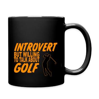 introvert talk about golf - Full Colour Mug - black - Right