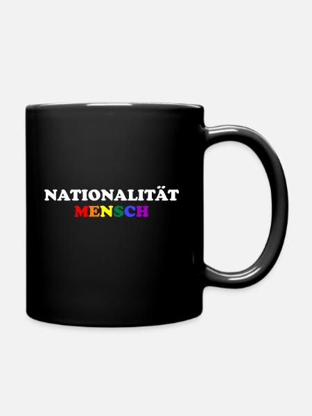 Nationalität Mensch - Tasse einfarbig - Schwarz