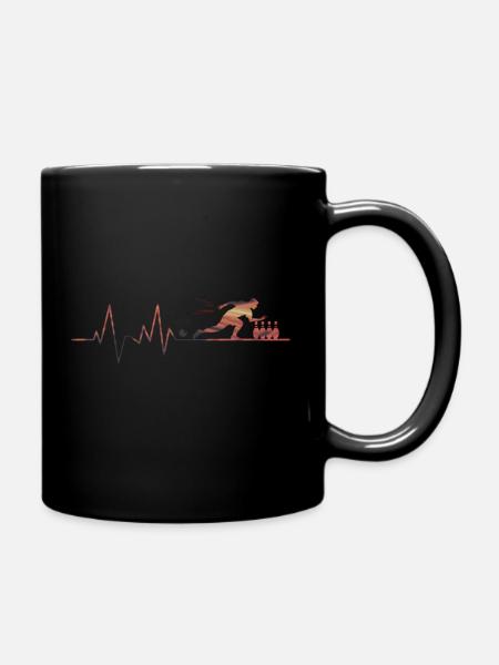 Bowling-Herzschlag - Tasse einfarbig - Schwarz