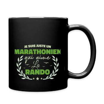 Fier d’être Marathonien et Passionné de la Rando - Mug uni - noir - Droite