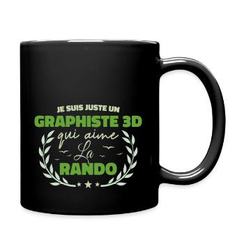 Fier d’être Graphiste 3D et Passionné de la Rando - Mug uni - noir - Droite