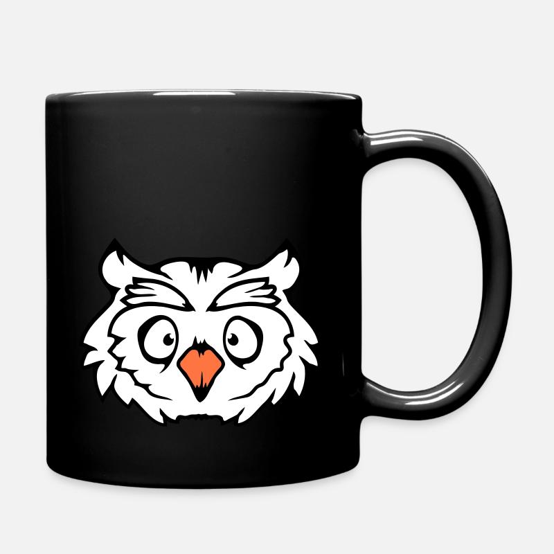 Owl Bird Eagle Owl Night Bird Barn Owl Owl Comic - Full Colour Mug - black