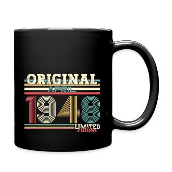 77th Birthday Legend April Born in 1948 - Full Colour Mug - black - Right