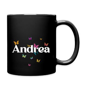 ANDREA - Schöner Mädchen Name mit Schmetterlingen - Tasse einfarbig - Schwarz - Rechts