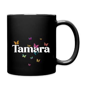 TAMARA - Beautiful Girl Name with Butterflies - Full Colour Mug - black - Right
