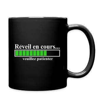 Affichage de Chargement Réveil en Progression - Mug uni - noir - Droite