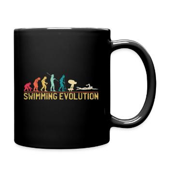 Schwimmen Evolution Fortschritt Illustration - Tasse einfarbig - Schwarz - Rechts