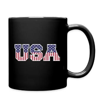 Collège États-Unis Police Rouge Blanc Bleu Étoiles Et Rayures - Mug uni - noir - Droite
