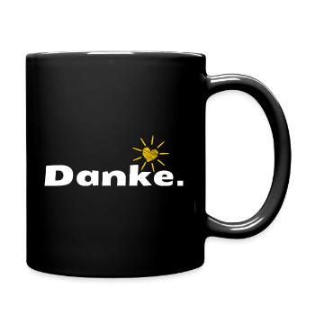 Danke HerzSonne Typografie - Tasse einfarbig - Schwarz - Rechts