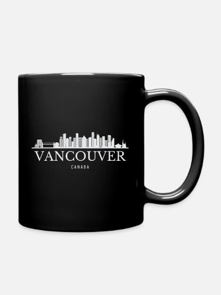 Vancouver Skyline, Vancouver Canada - Mug uni - noir